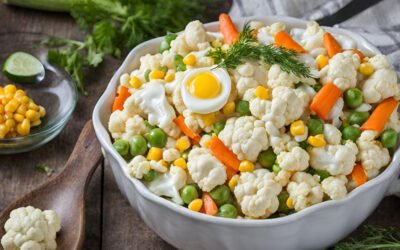 Pyszna sałatka kalafiorowa (niskokaloryczna, niskotłuszczowa)